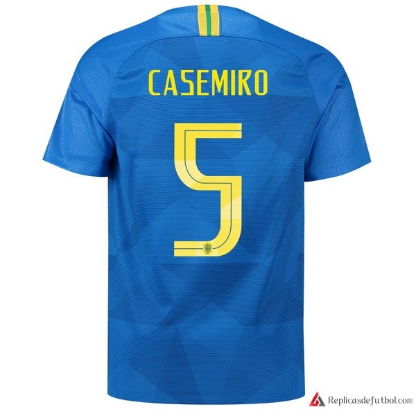 Camiseta Seleccion Brasil Segunda equipación Casemiro 2018 Azul